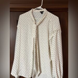 Ann Taylor Ivory Polka Dot Blouse